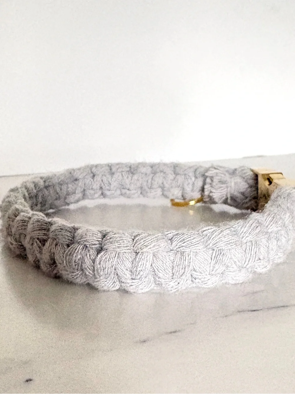 Handmade Dog Collar- Gray